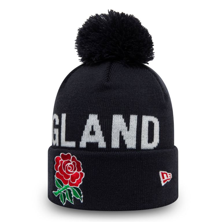 Gorras New Era Beanies Azules - England Rugby Union Wordmark Bobble 35204EQJY